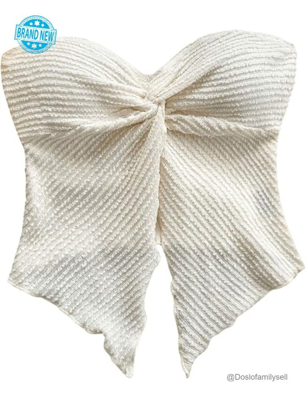 Twist Front Split Hem Tube Top Strapless Bandeau Y2k Asymmetrical Top